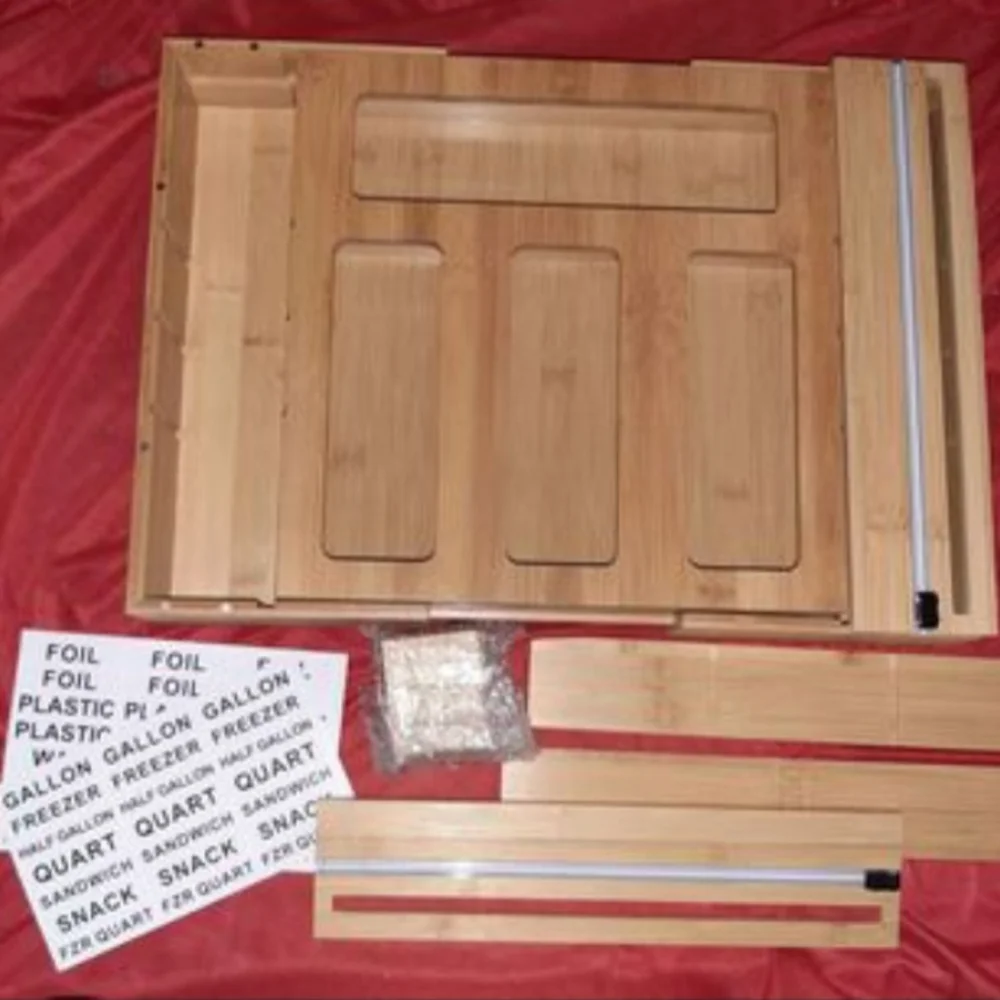 6 in 1 expandable Bamboo ziplock page, sandwich bags, quart size bag. Organizer